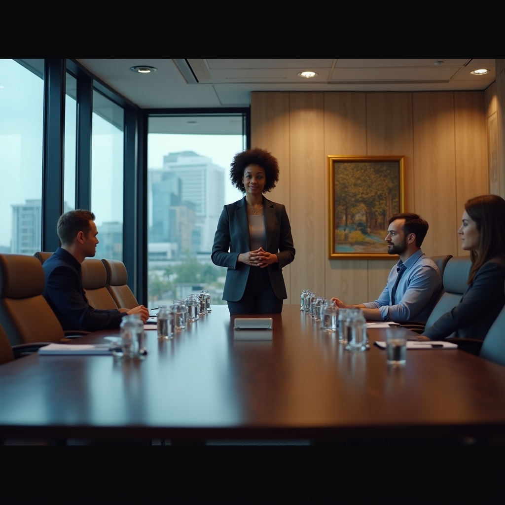 Fachkraft in einem wichtigen Entscheidungsmeeting